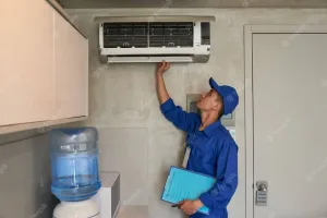 professional doing HVAC maintenance duct cleaning sarasota